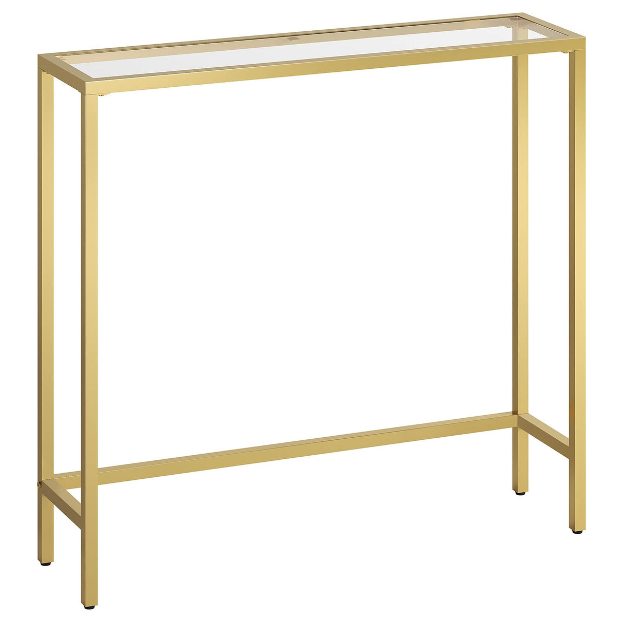 .5" Narrow Console Table, Tempered Glass Sofa Table, Small Side Table, Modern Entryway