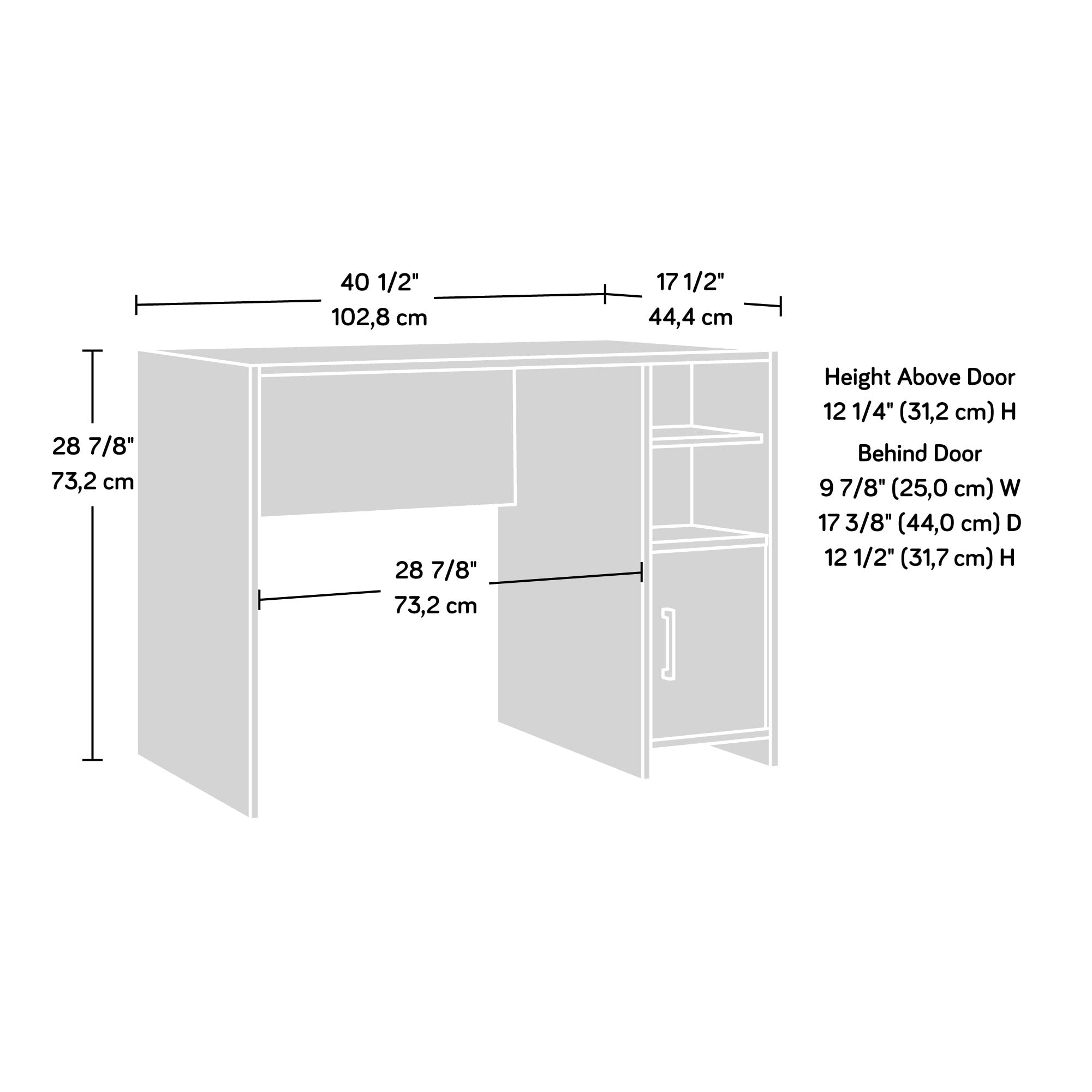 Beginnings Desk, L: 40.39" x W: 17.48" x H: 28.82", Summer Oak Finish