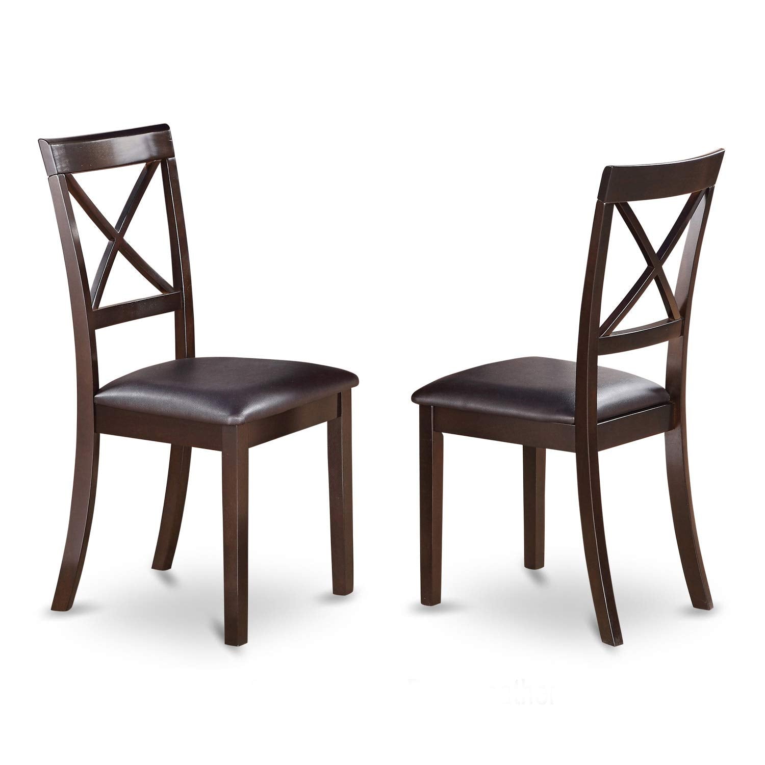Antique 5 Piece Kitchen Set for 4 Includes a Round Table with Pedestal and 4 Faux Leather