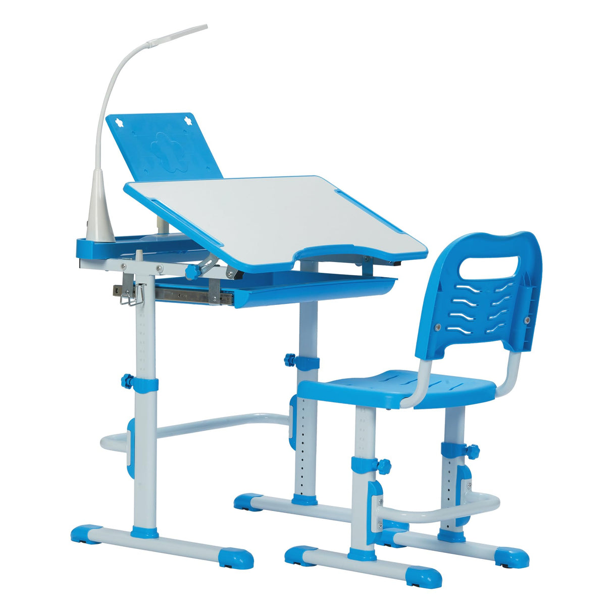 Kids Desk and Chair Set, Kids Interactive Workstation, Blue