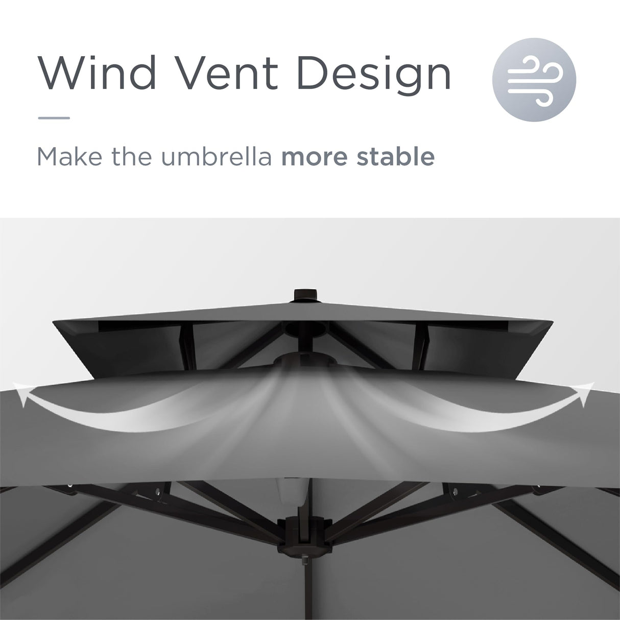 10' X 13' Patio Umbrella Outdoor Large Rectangle Cantilever Umbrellas Double Top Heavy