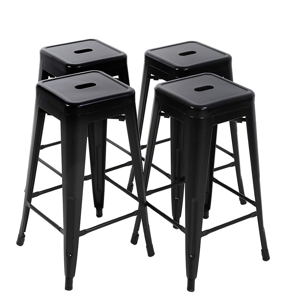 Bar Stools Set of 4 Counter Stool Metal Bar Stools 30 Inches Height Industrial Bar Chairs