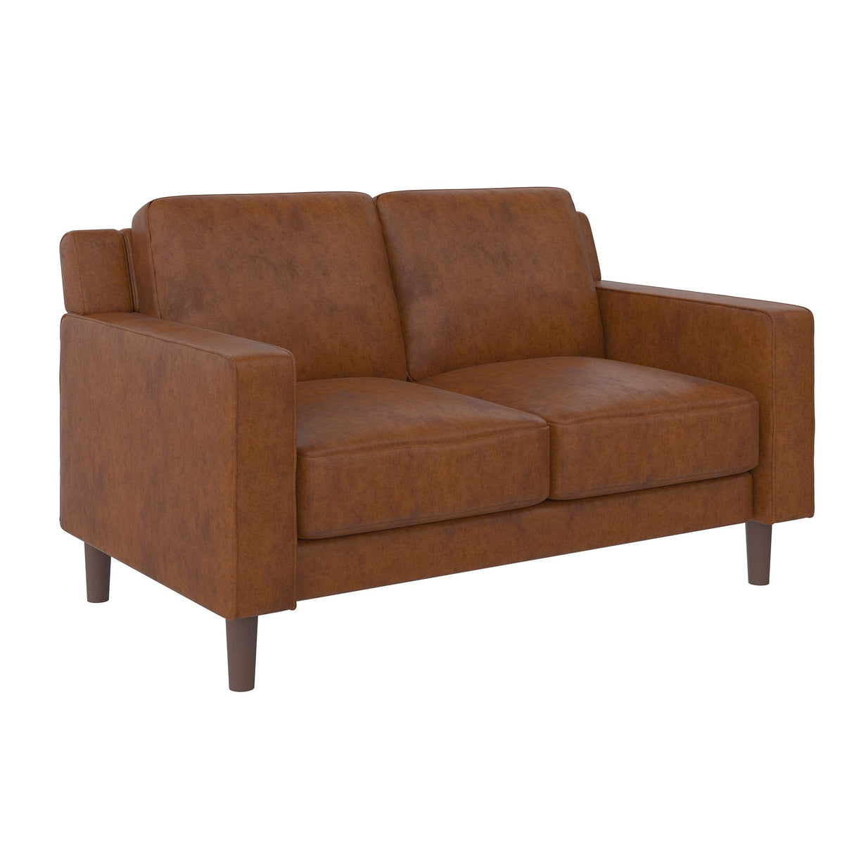 Brienne Loveseat 2 Seater Sofa, Camel Faux Leather
