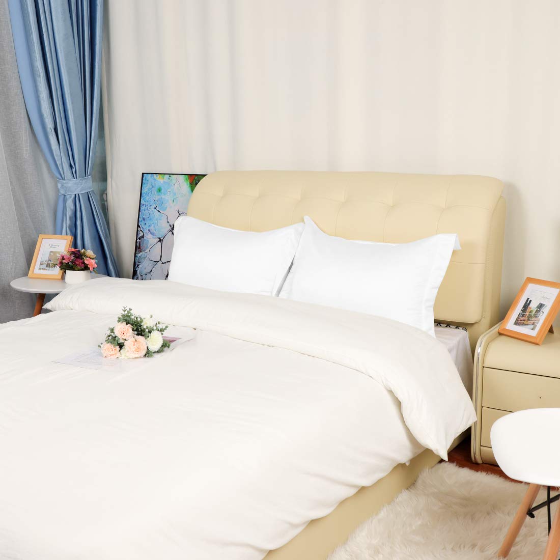 2 Pack Satin Pillowcase for Hair and Skin, Euro Sham Pillow