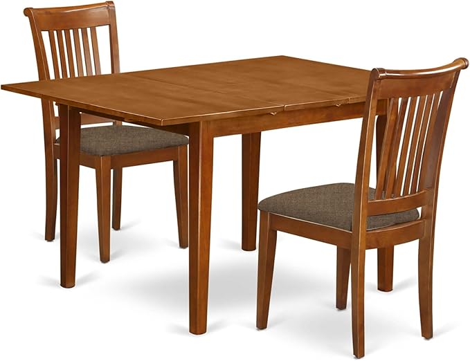 MLPO5-SBR-W Milan 5 Piece Set Includes a Rectangle Dining Room Table with Butterfly