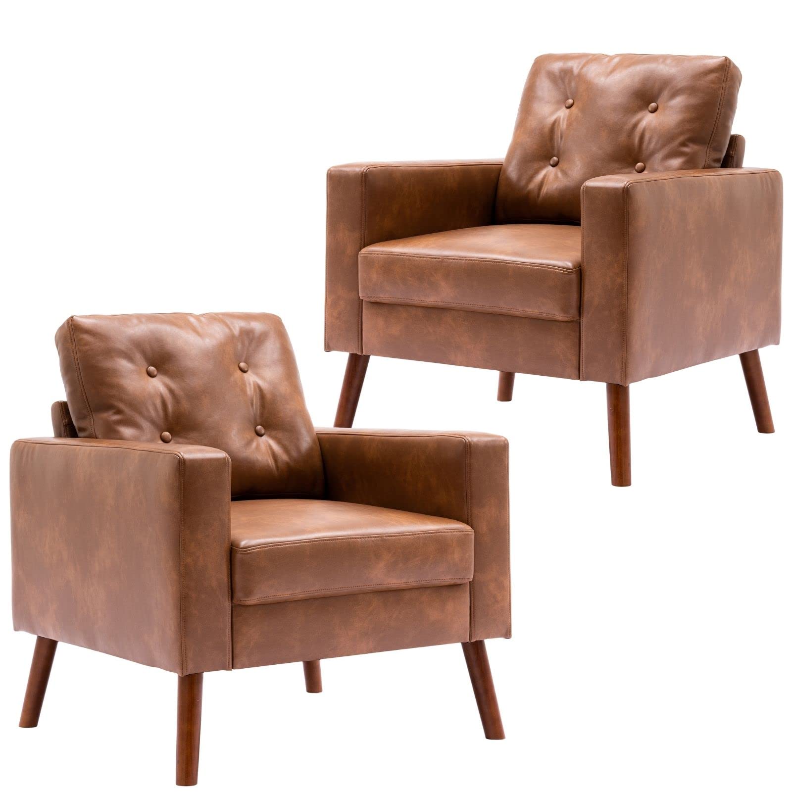 StoneCraft Arlo Tufted Accent Armchair – PU Leather