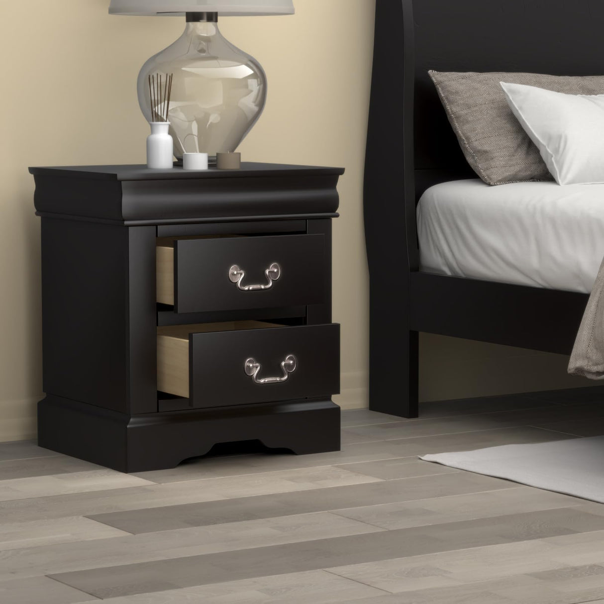 Louis Philippe III Nightstand in Black