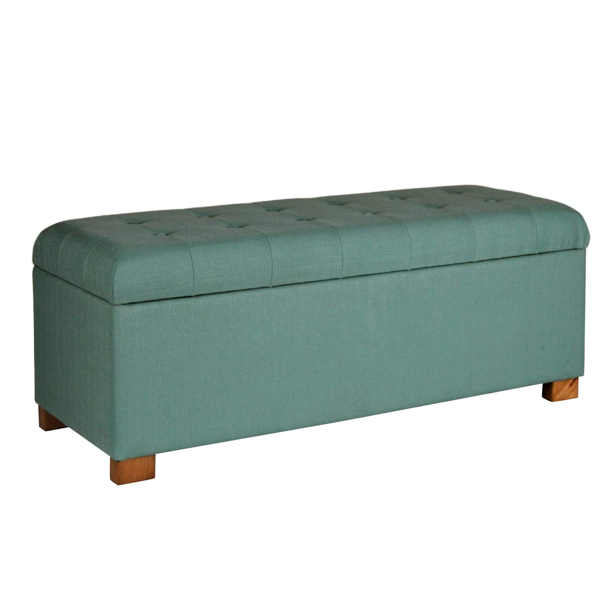 Polyester Upholstery Bench with Button Tufted Hinged Lid Storage