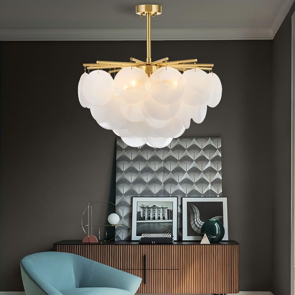 DELIPUSHI Modern Chandelier Fengling Design Chandelier is Suitable for Living Room, Bedroom, Dining Room, Hotel Room Decoration E14 Light