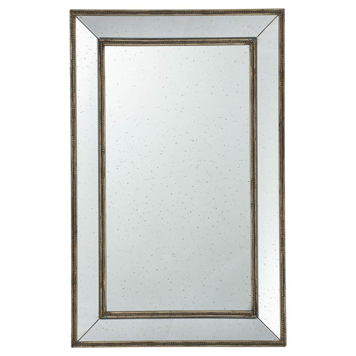 43" Antique Rectangle Accent Mirror Wall Mounted with Frame