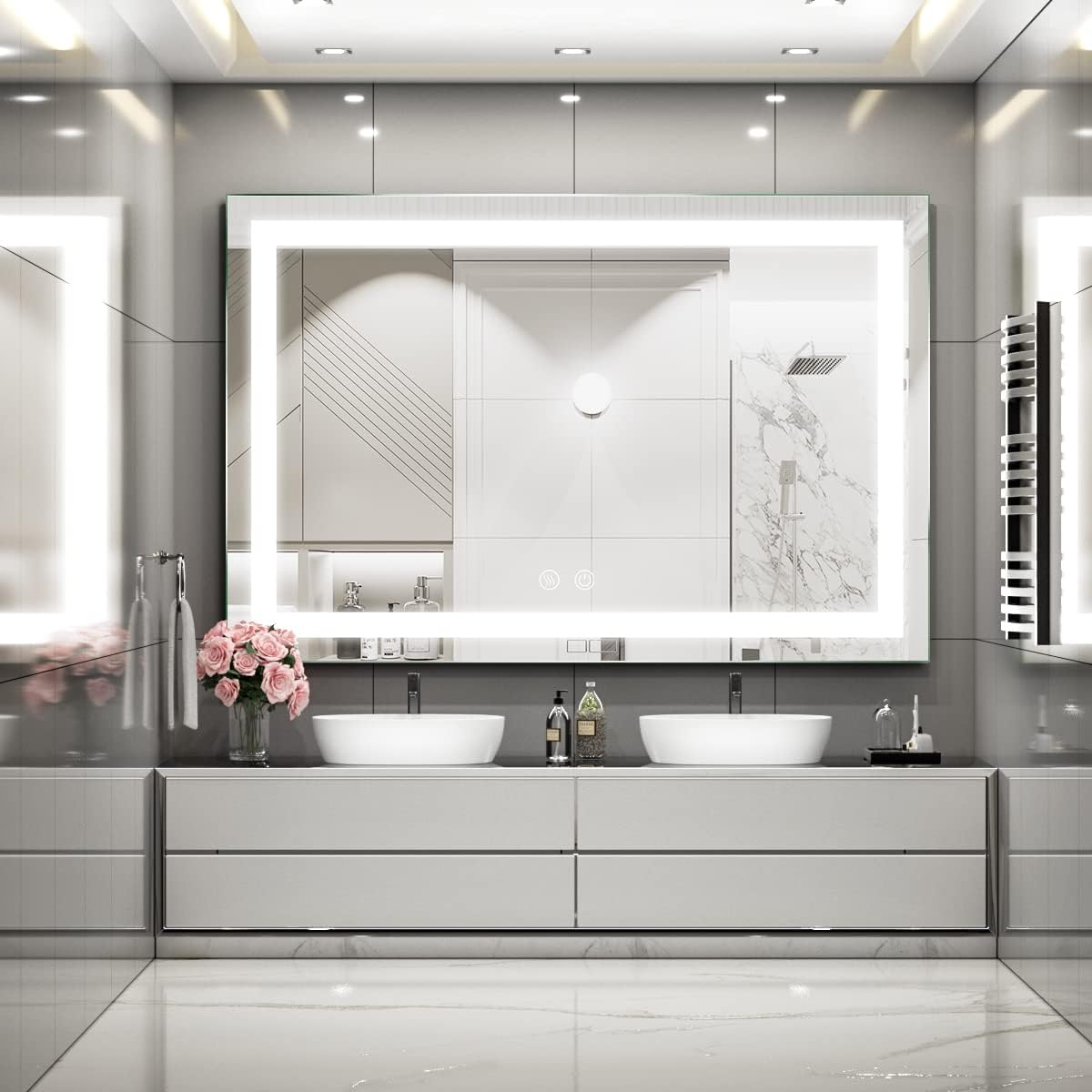 LED Bathroom Mirror with Light,Lighted Vanity Mirror