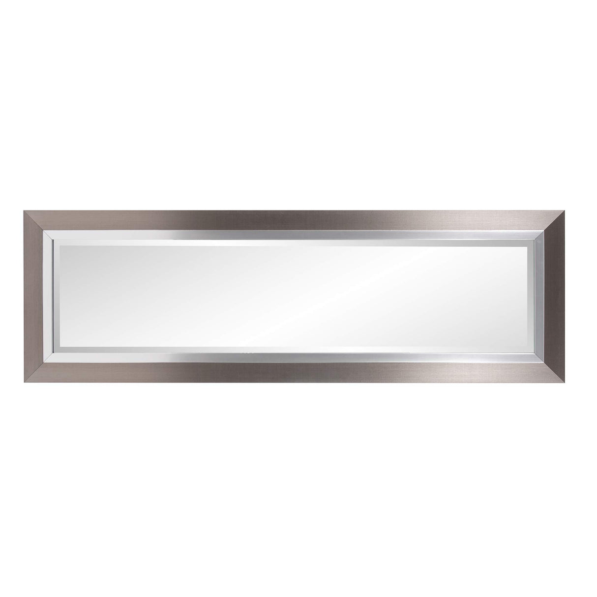 Chicago Tall Rectangular Mirror, Brushed Silver