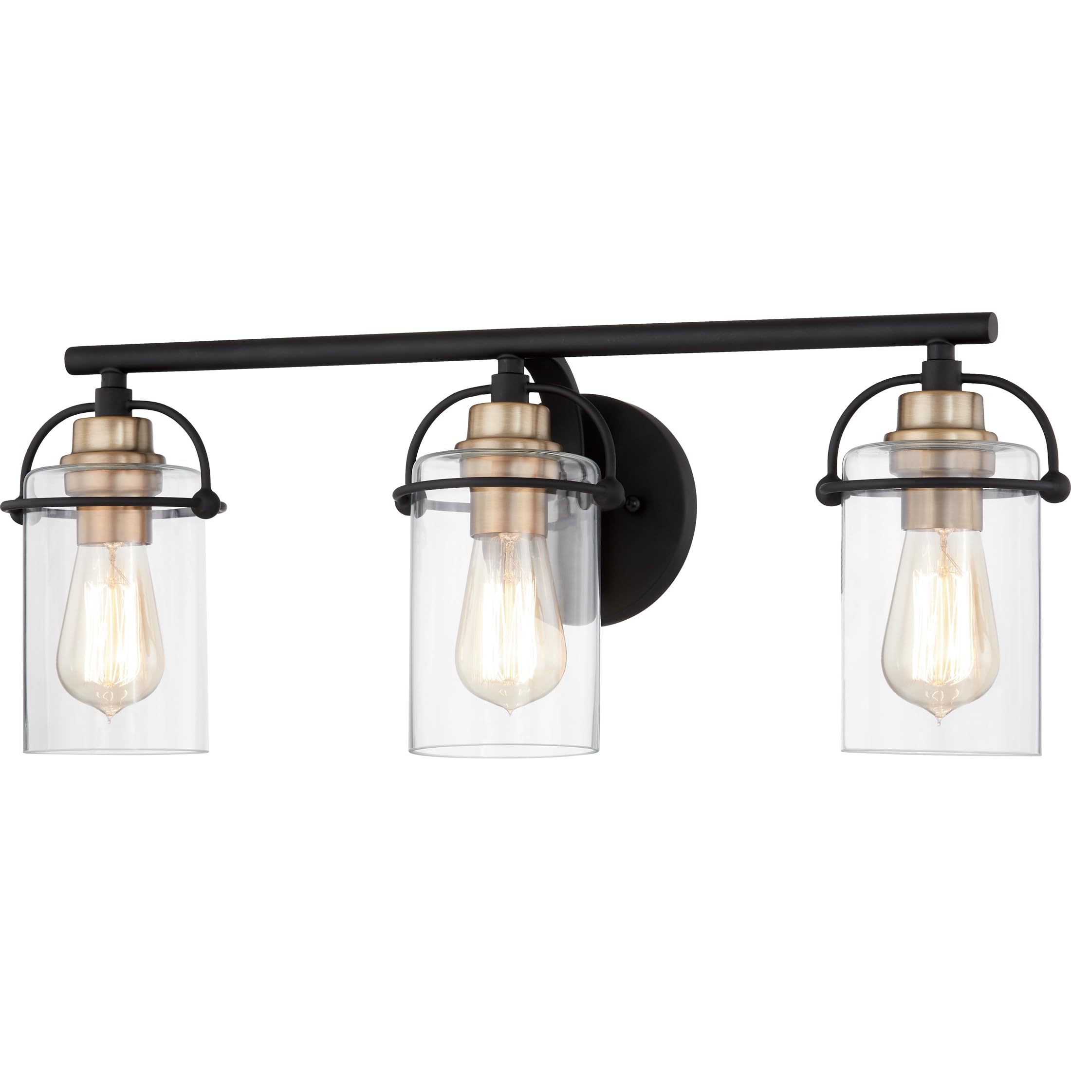 Emerson Bath Vanity Lights, 24 Inch 3-Light Matte Black Bathroom Lighting ransitional Wall