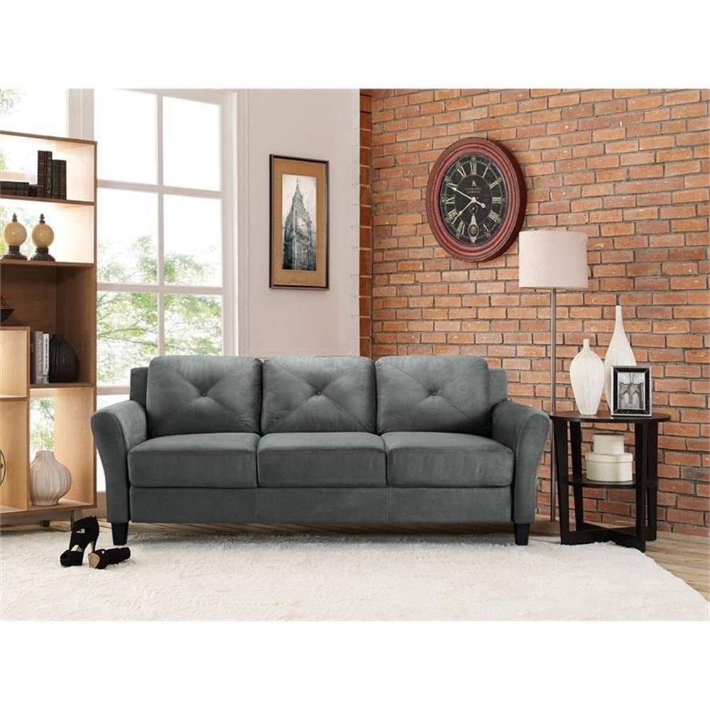 Upholstery Living Room Sofa in Dark Gray
