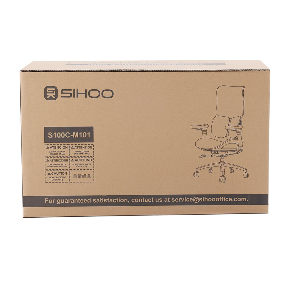 Office Chair - with Dual Dynamic Lumbar Support, 5-Level Adjustable Backrest, 4D