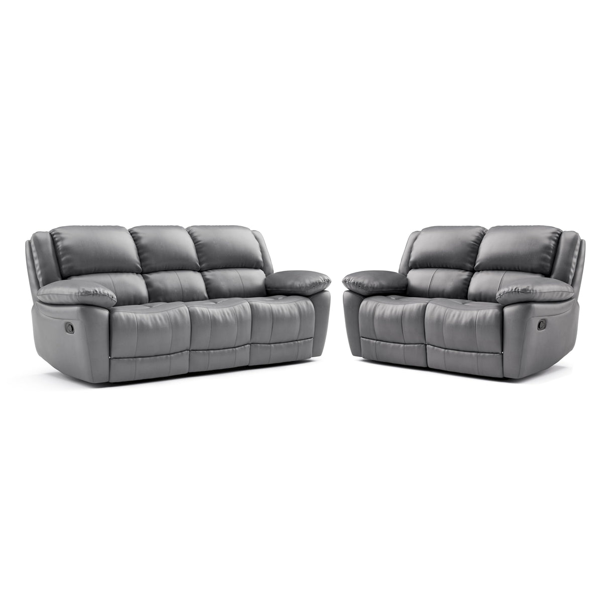 Sorin Modern 2-Piece Leather Recliner Sofa Set with Pillow Armrests