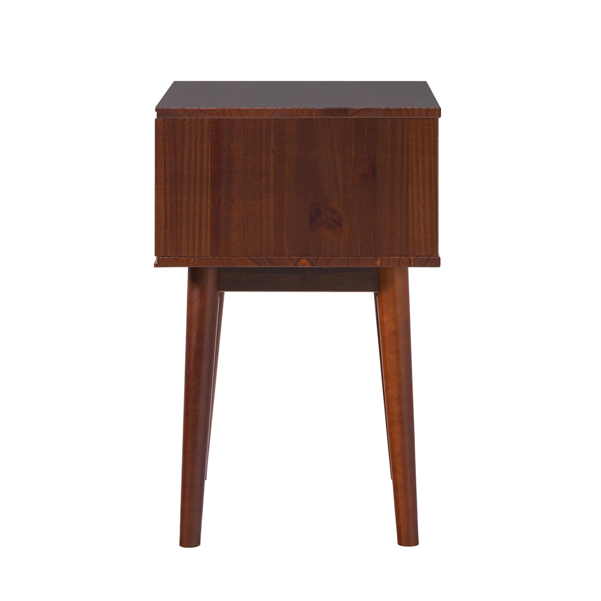 Modern Solid Wood Retro 1-Drawer Nightstand, 25 Inch, Walnut
