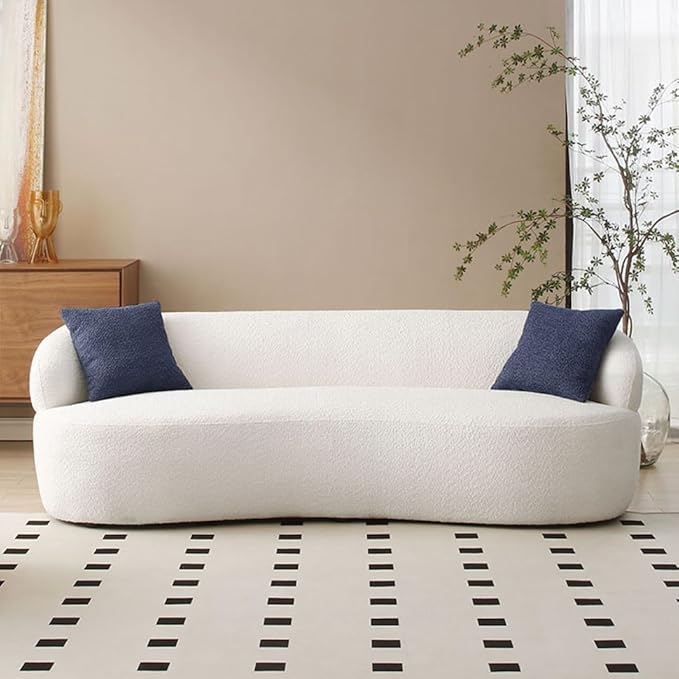 Sofa Couch, 86.6" 3-Seater Modern Boucle Sectional Sofa Couch