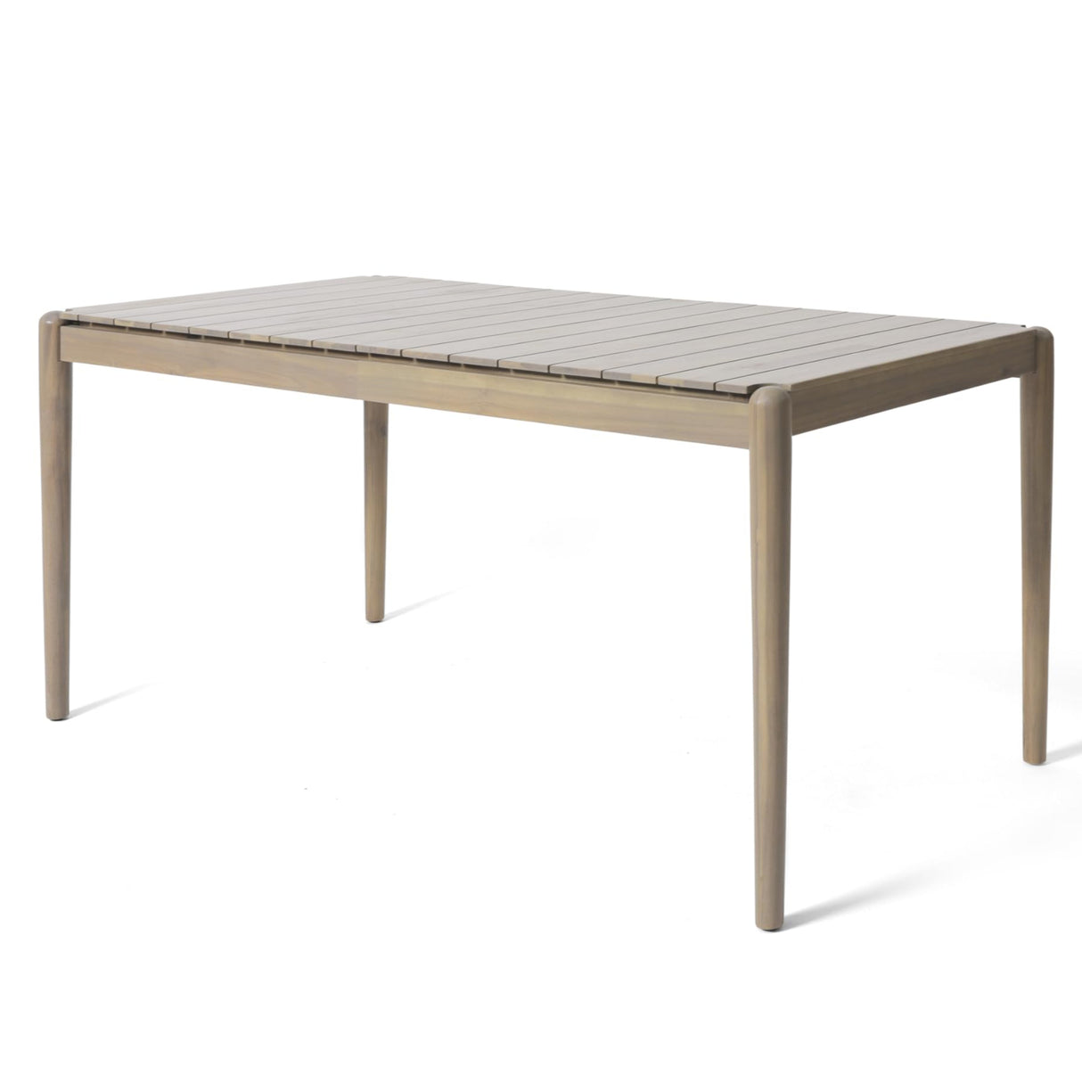 Siaz Dining Table, Rectangular 68 Inch, Slat Panel Design, Light Brown Wood