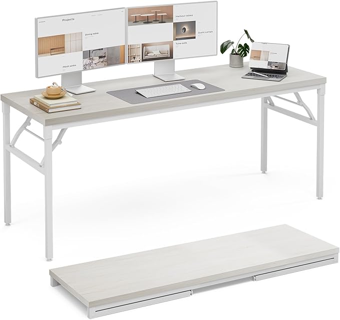 Computer Desk for Home Office, 63 Inch Extra Long Wooden Desk, Large Computer Desk