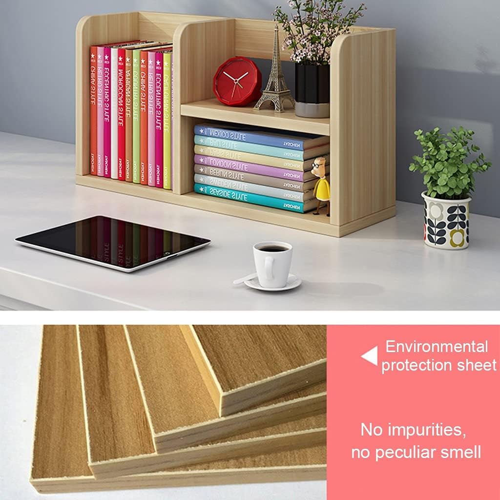 Bookshelf,Solid Wood Multi-Purpose Table Top, Large Space Independent Bookshelf, Small Rack for Student Storage