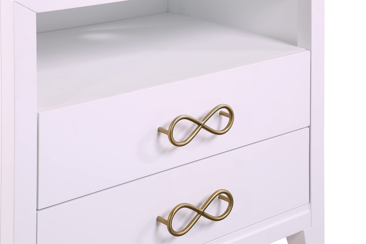 Meridian Furniture Bowtie Collection Modern | Contemporary Nightstand, 26" W x 18" D x 26" H, Pink