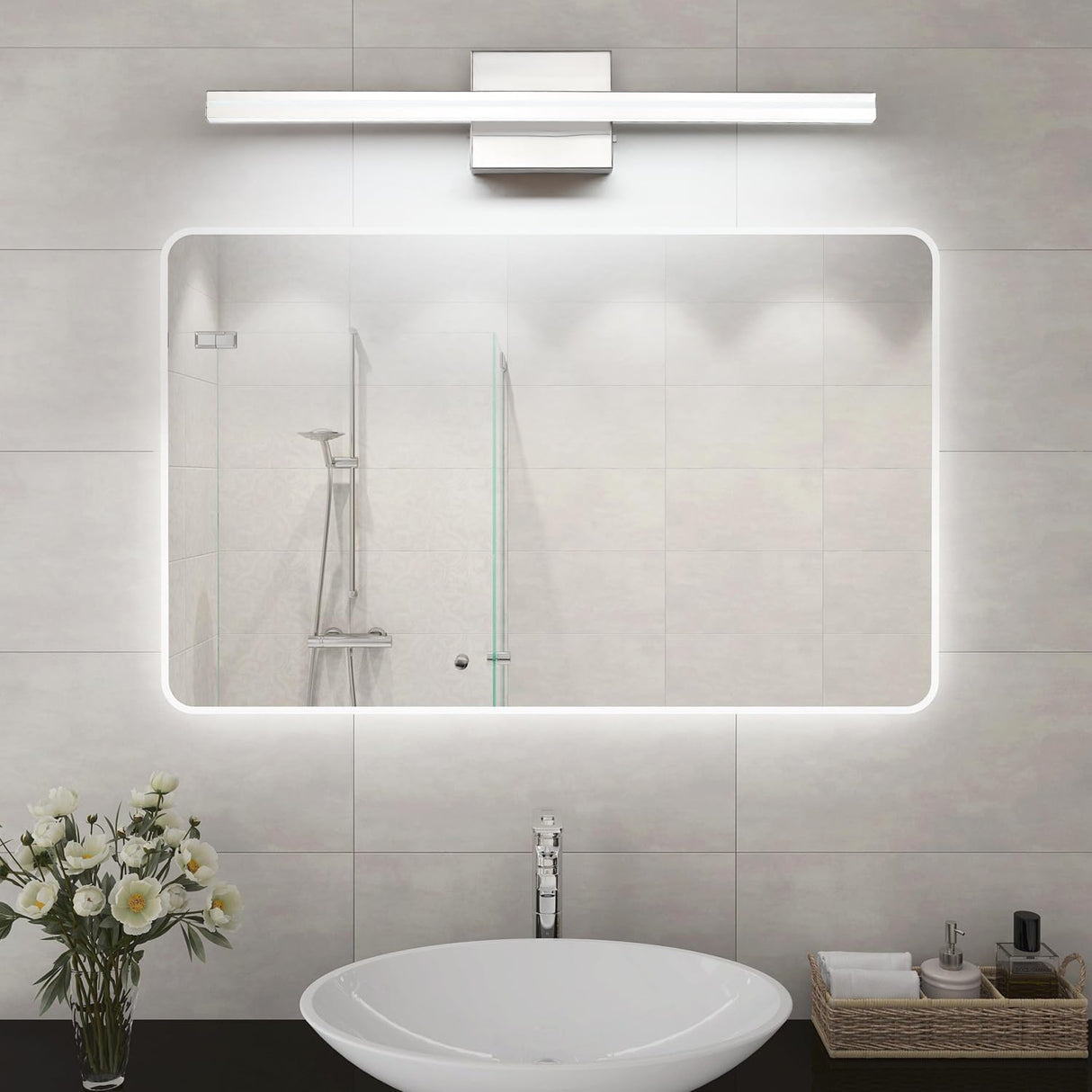 LED Modern Bathroom Vanity Light Bar with 5 Color Modes (24-Inch