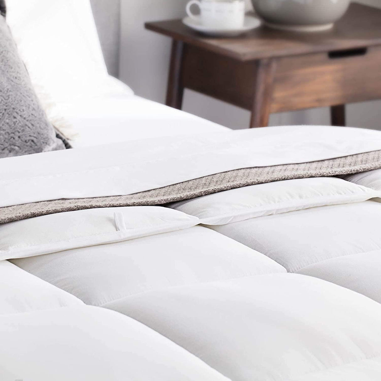 Comforter Duvet Insert Twin White Quilted Down Alternative All Season Microfiber - Twin - Box Stitched