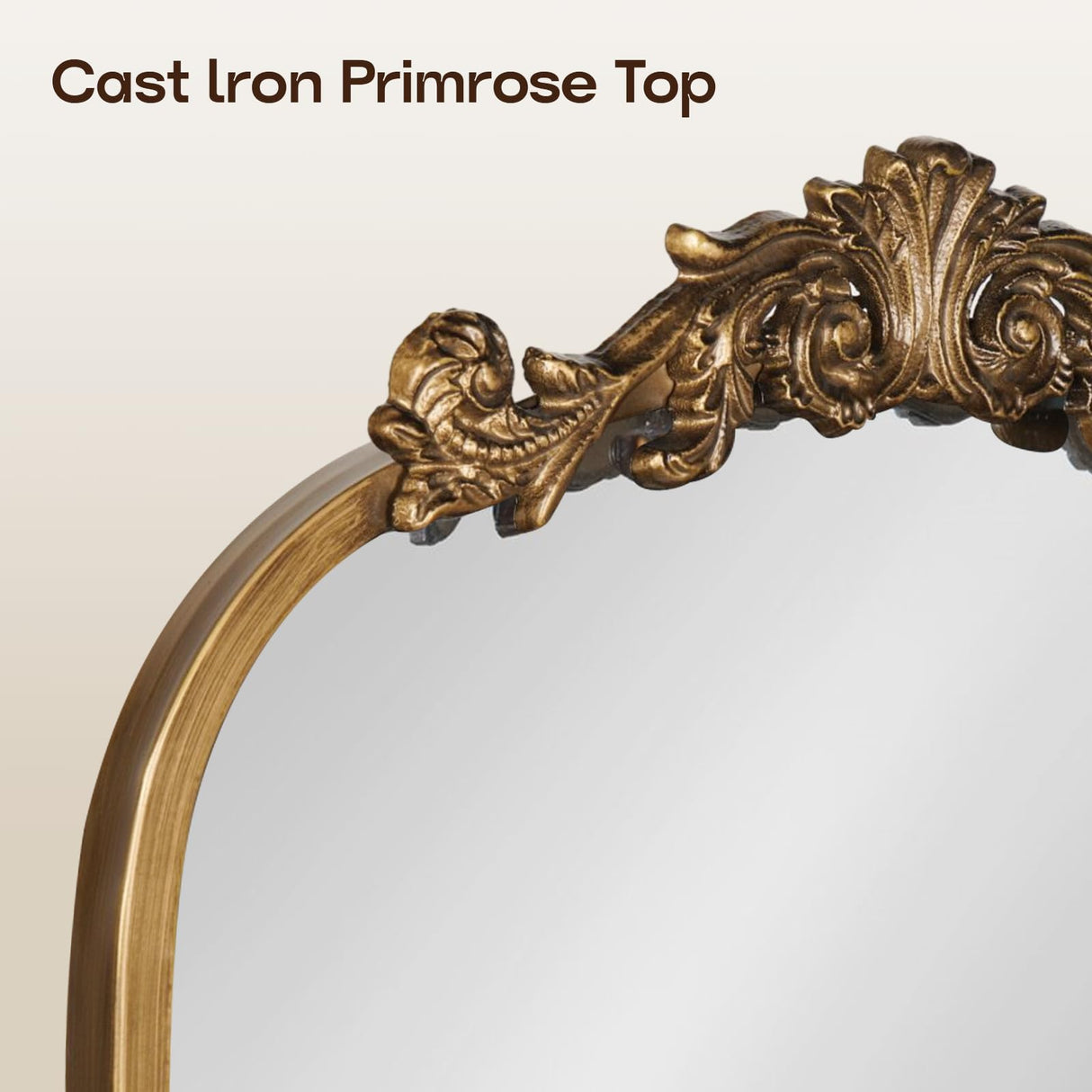 19" x 31" Gold Baroque Arched Wall Mirror