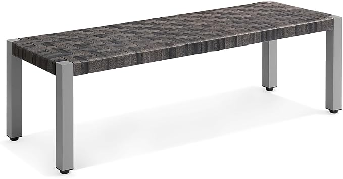 utdoor Bench, Hand-Woven Rattan Garden Bench, All-Weather Patio Bench