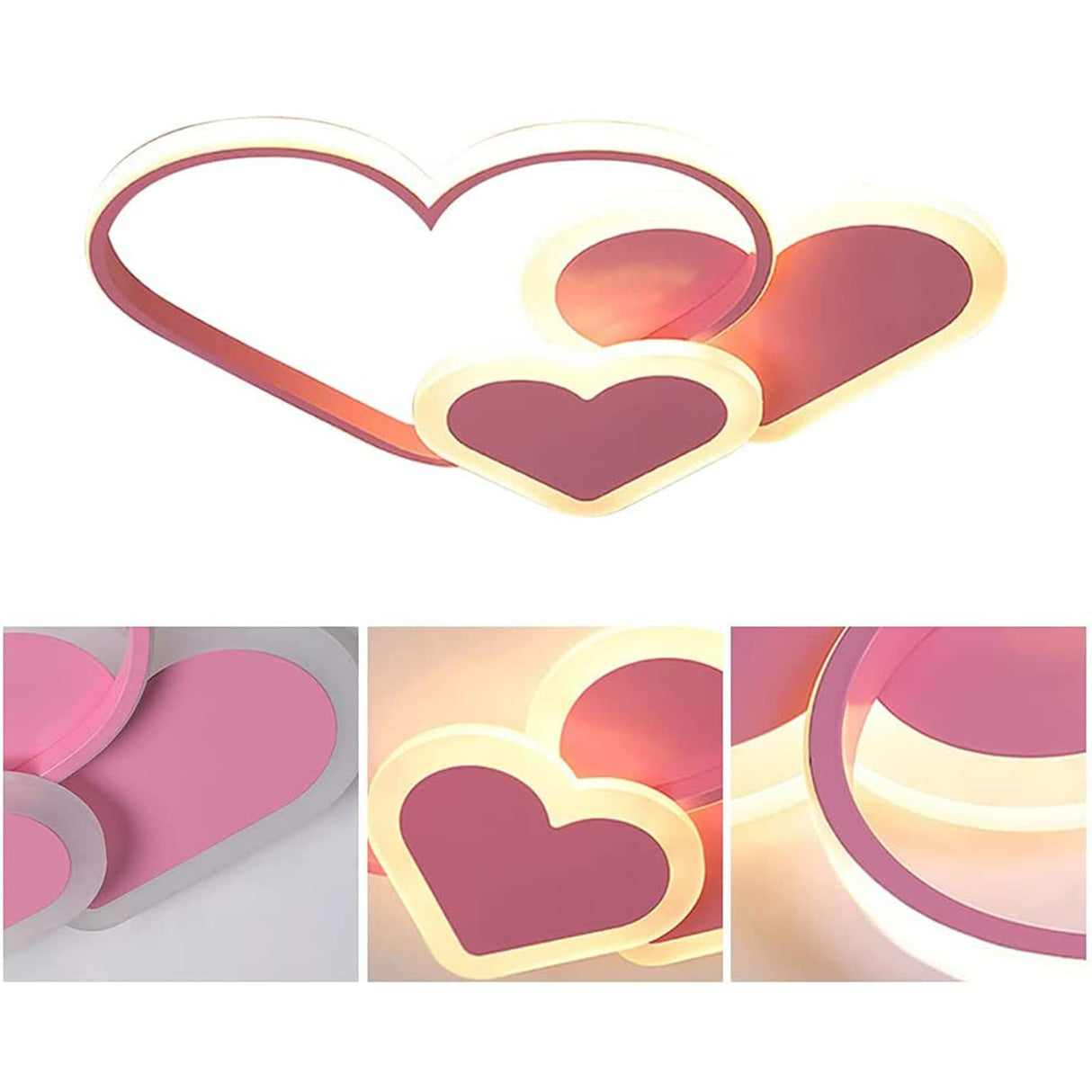 Heart Shaped LED Ceiling Light - Dimmable Kids Room Chandelier