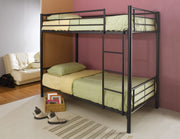 Metal Bunk Bed, Twin Over Twin, Black