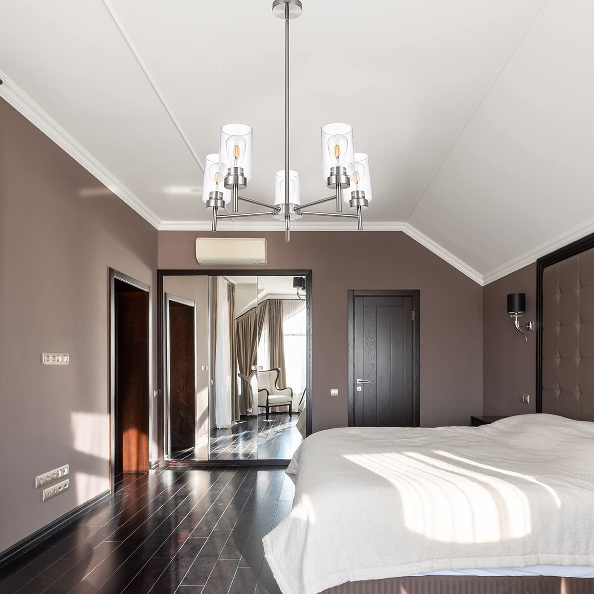 Light Farmhouse Chandelier for Dining Room Kitchen Island, Modern