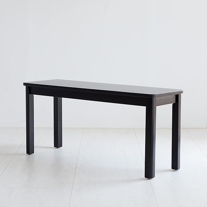 Cabin 37.4" Wooden Dining Bench/Small Modern Farmhouse Malaysian Oak Wood Bench (Walnut)