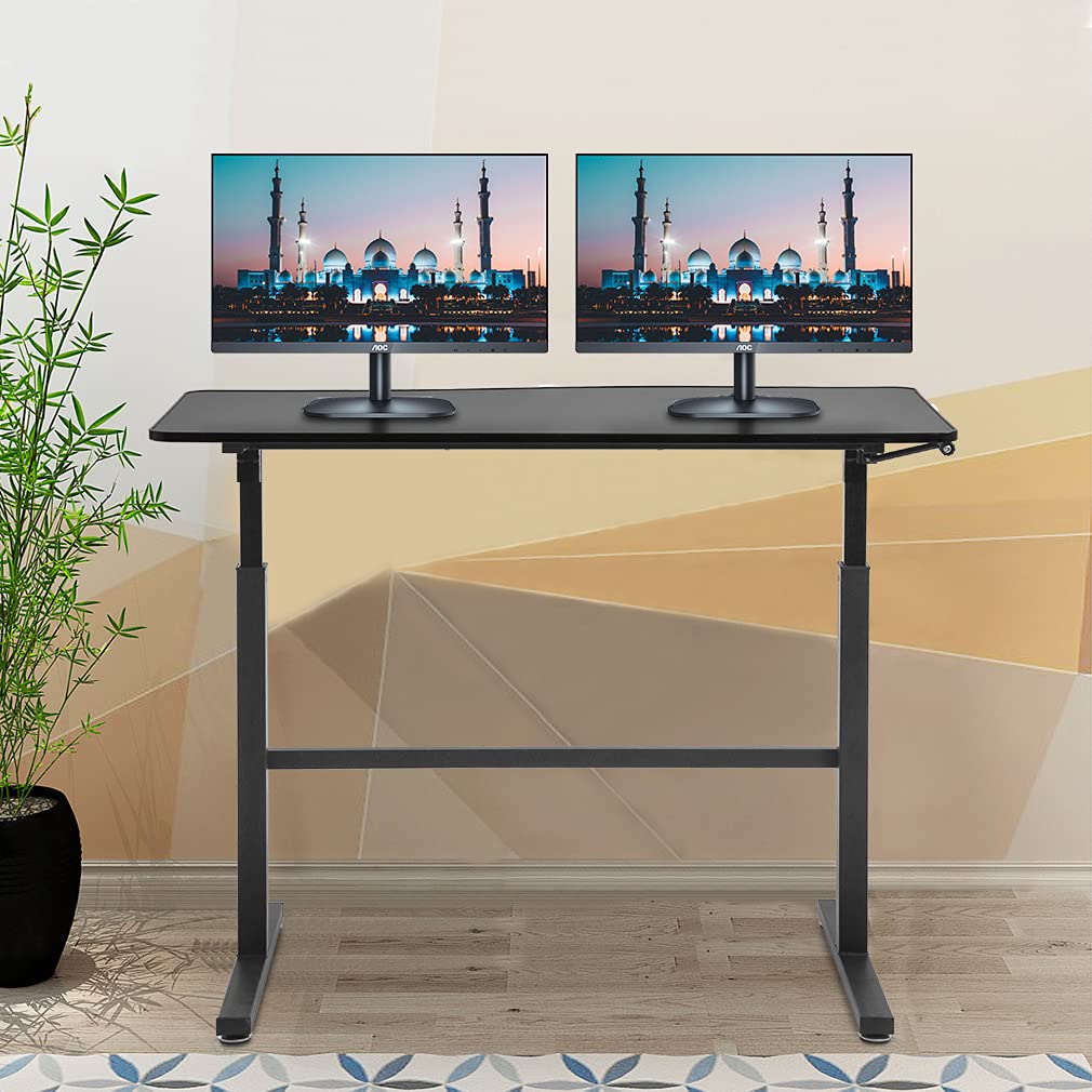 Adjustable Standing Desk, 47" Computer Desk Height Converter Large Desktop Stand Up Desk
