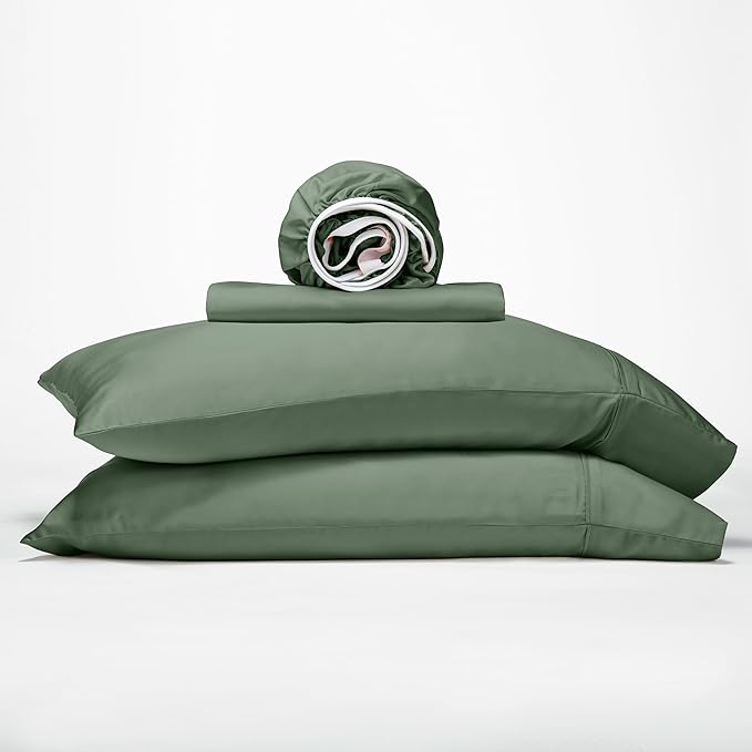 King Size Bed Sheets 4 Piece Set, 100% Rayon Derived from Bamboo