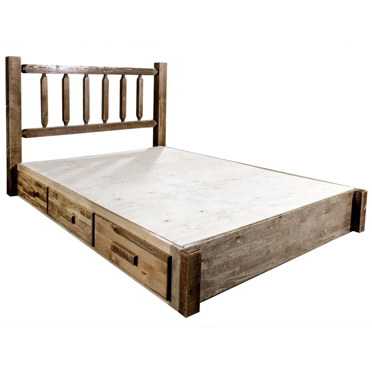 Montana Woodworks Homestead Collection King Platform Bed with Storage, Stain & Lacquer Finish