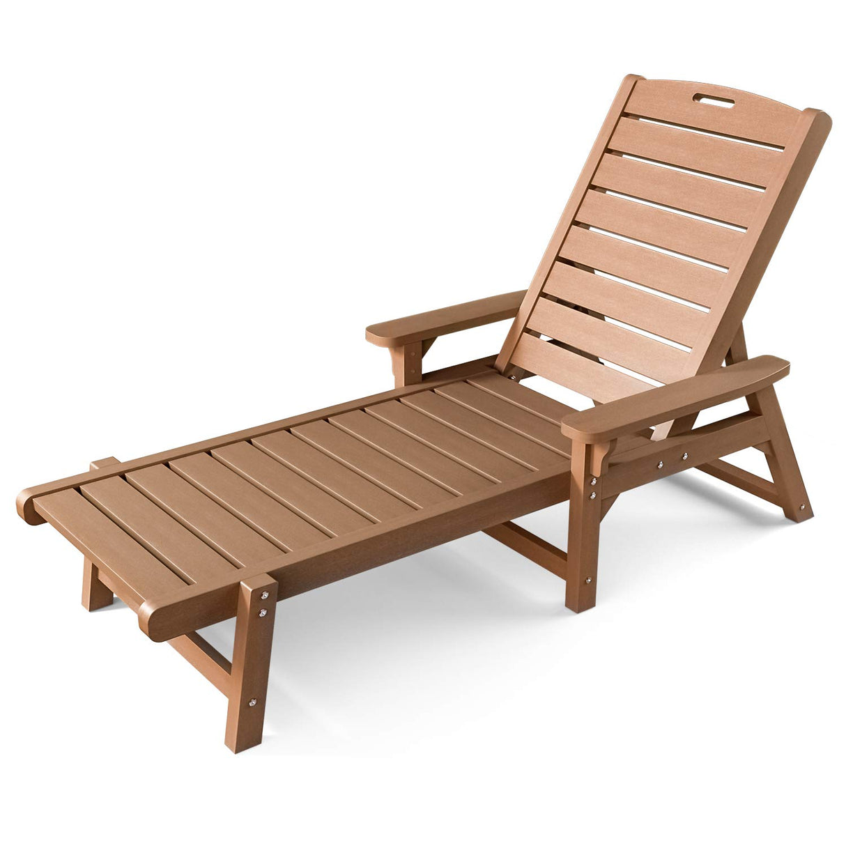 5 Adjustable Lounge Chair, Support up to 350 lbs, Reclining All Weather Poly Lumber Chairs