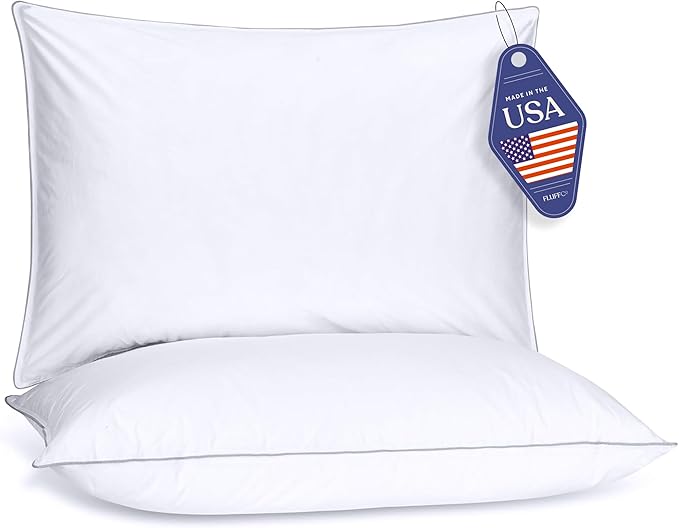 Down Alternative Pillows Standard/Queen Size Set of 2 - Queen Bed Pillows for Sleeping
