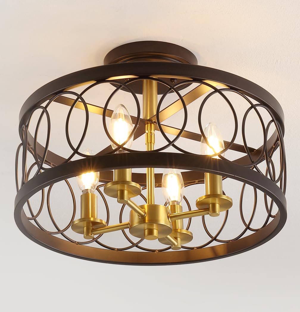 Sylvain 15.5" Metal Bohemian, Cottage, Farmhouse, Rustic, Transitional LED,Chandeliers