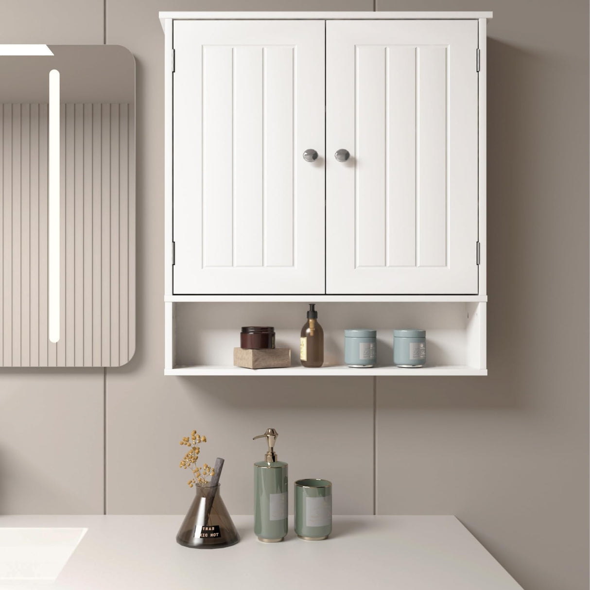Bathroom Cabinet - Over The Toilet Storage Cabinet White Medicine Cabinet