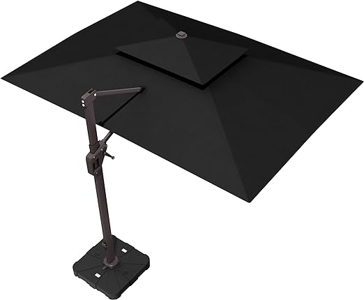 10' X 13' Patio Umbrella Outdoor Large Rectangle Cantilever Umbrellas Double Top Heavy