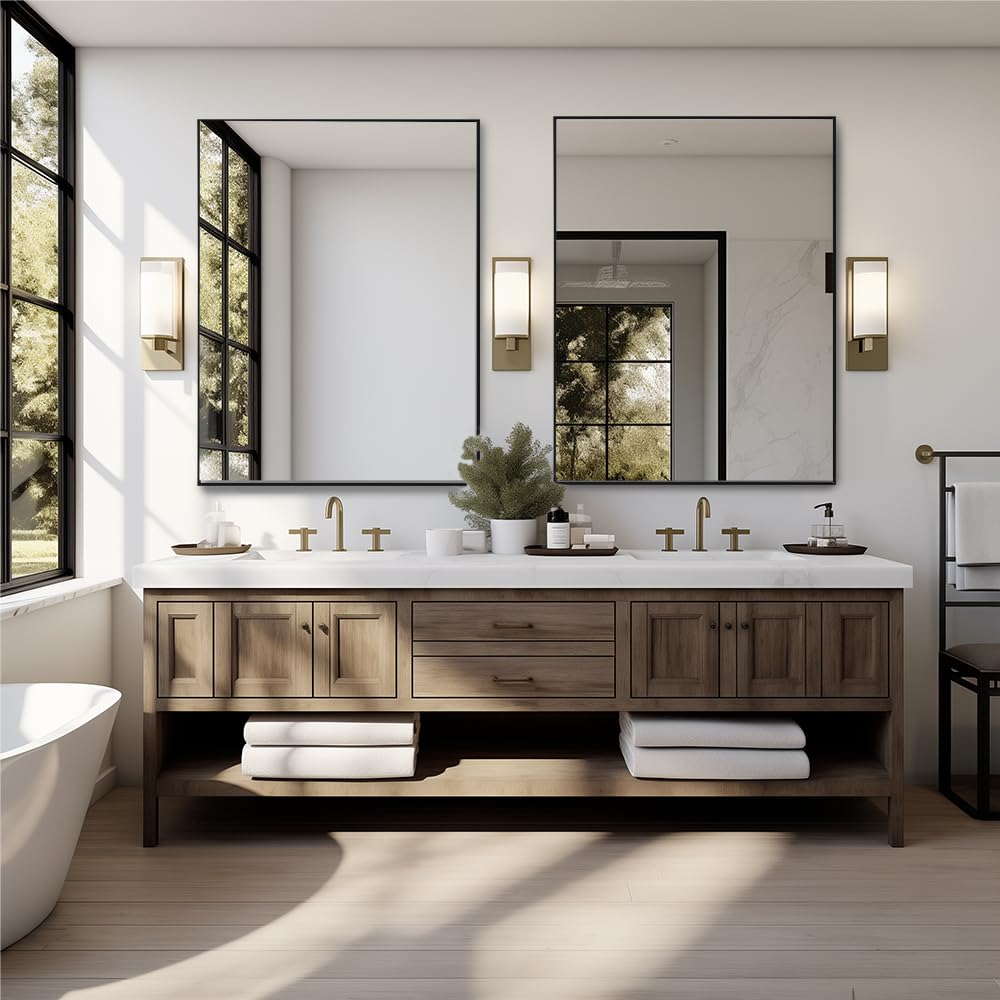 Black Mirror26 x37.5 Rectangle Bathroom Mirror, Wall Mounted Mirror