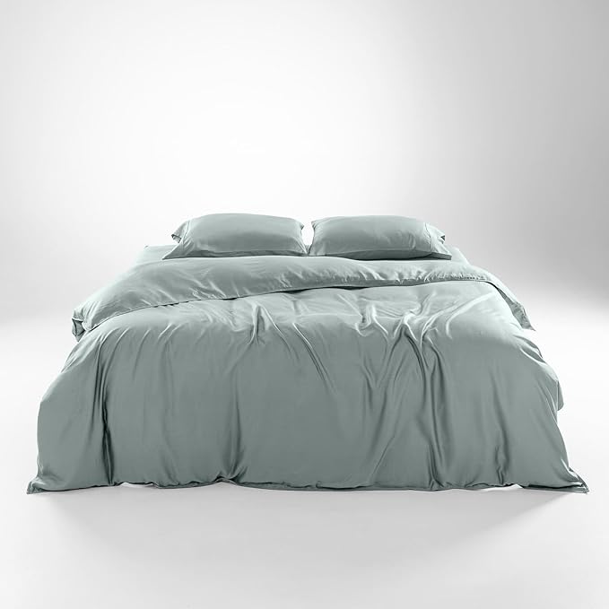Luxury 100% Lyocell Eucalyptus Duvet Cover Set King Size, Tencel 3PC Vegan Bedding Set