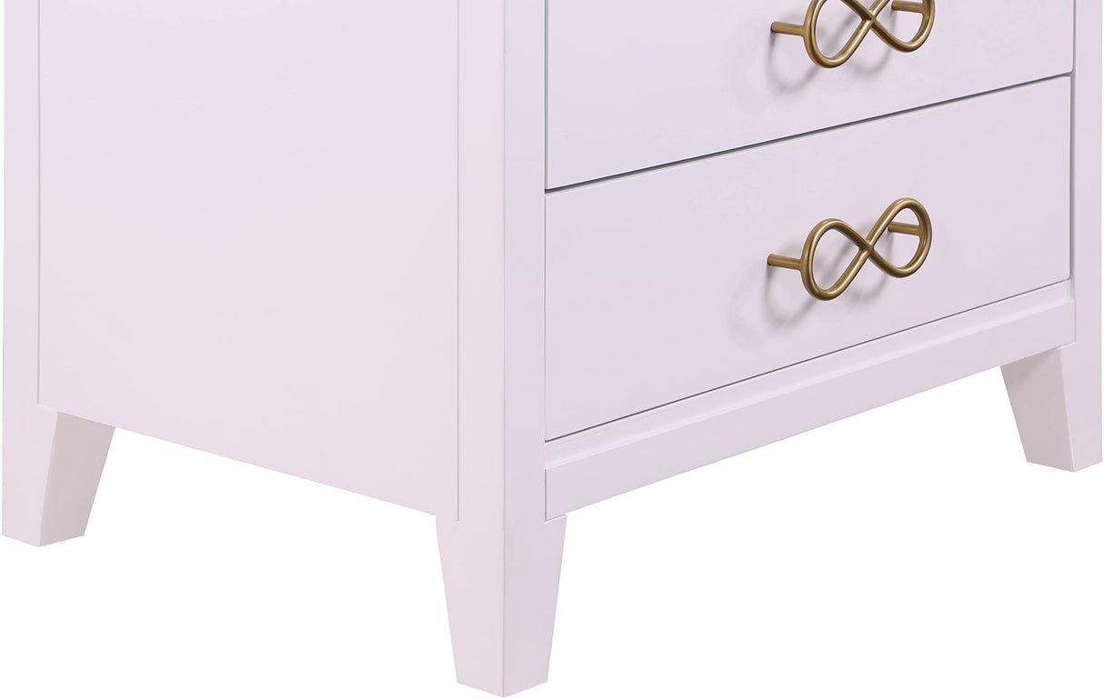 Meridian Furniture Bowtie Collection Modern | Contemporary Nightstand, 26" W x 18" D x 26" H, Pink