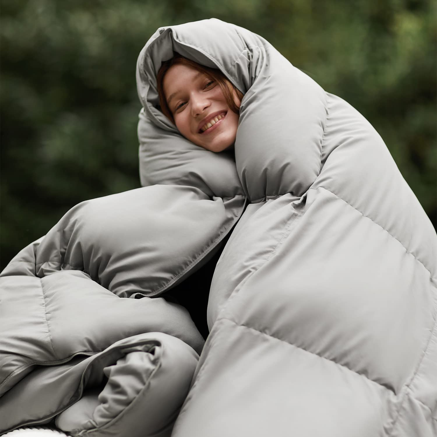 Kapok Down Comforter King Size, Recycled White Down and Kapok Blended