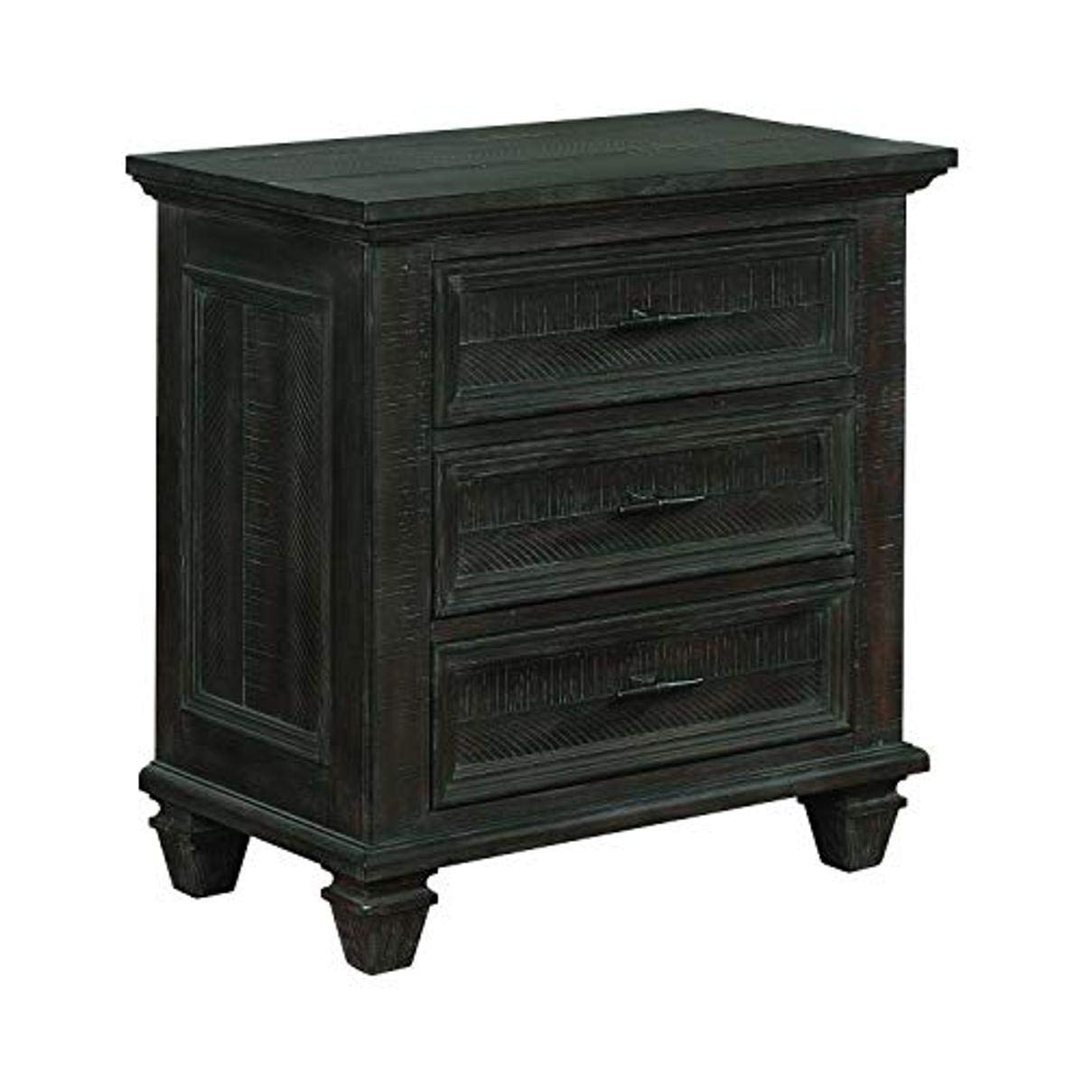 Atascadero Transitional Wood 3-Drawer Bedroom Nightstand