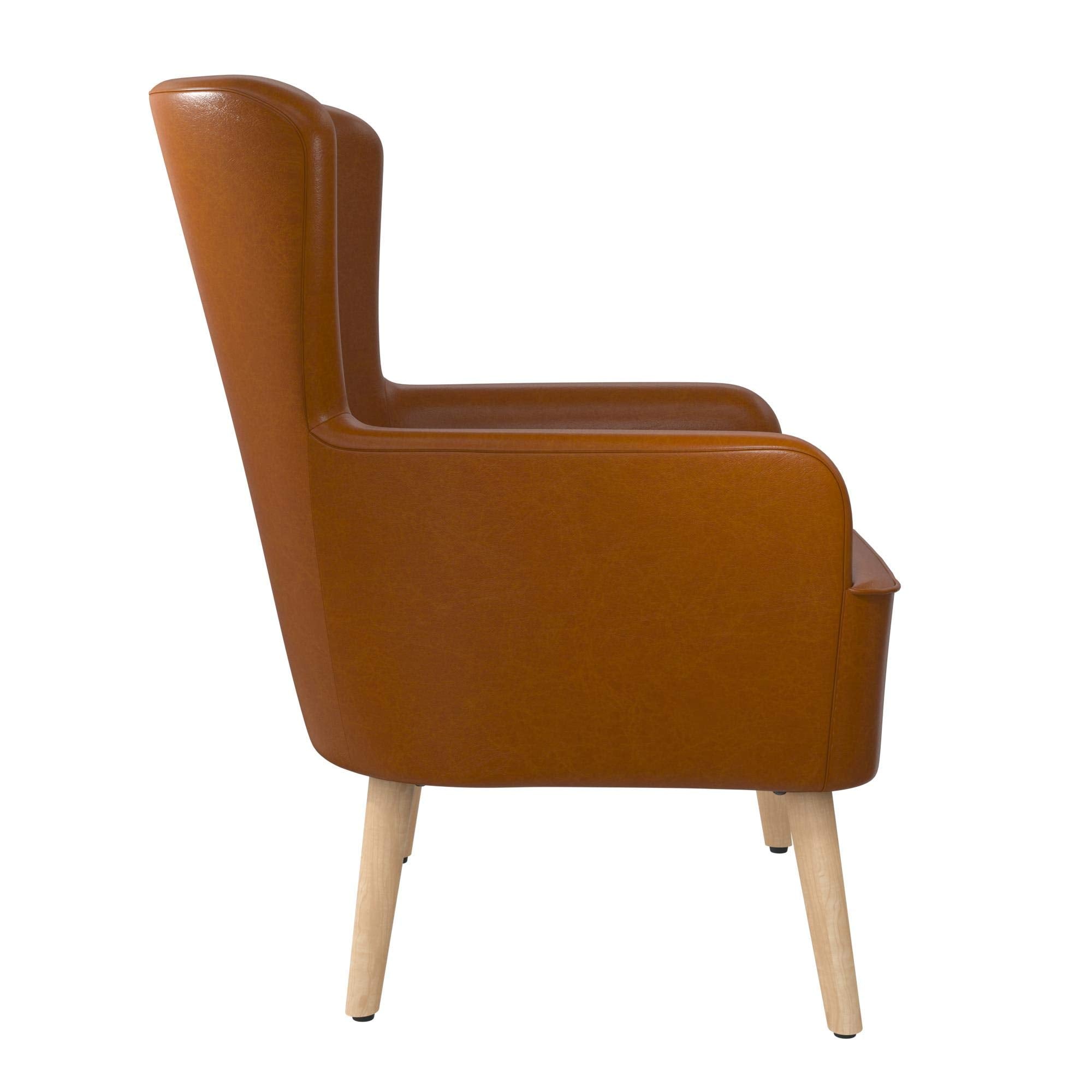 Camel Faux Leather Accent Chair