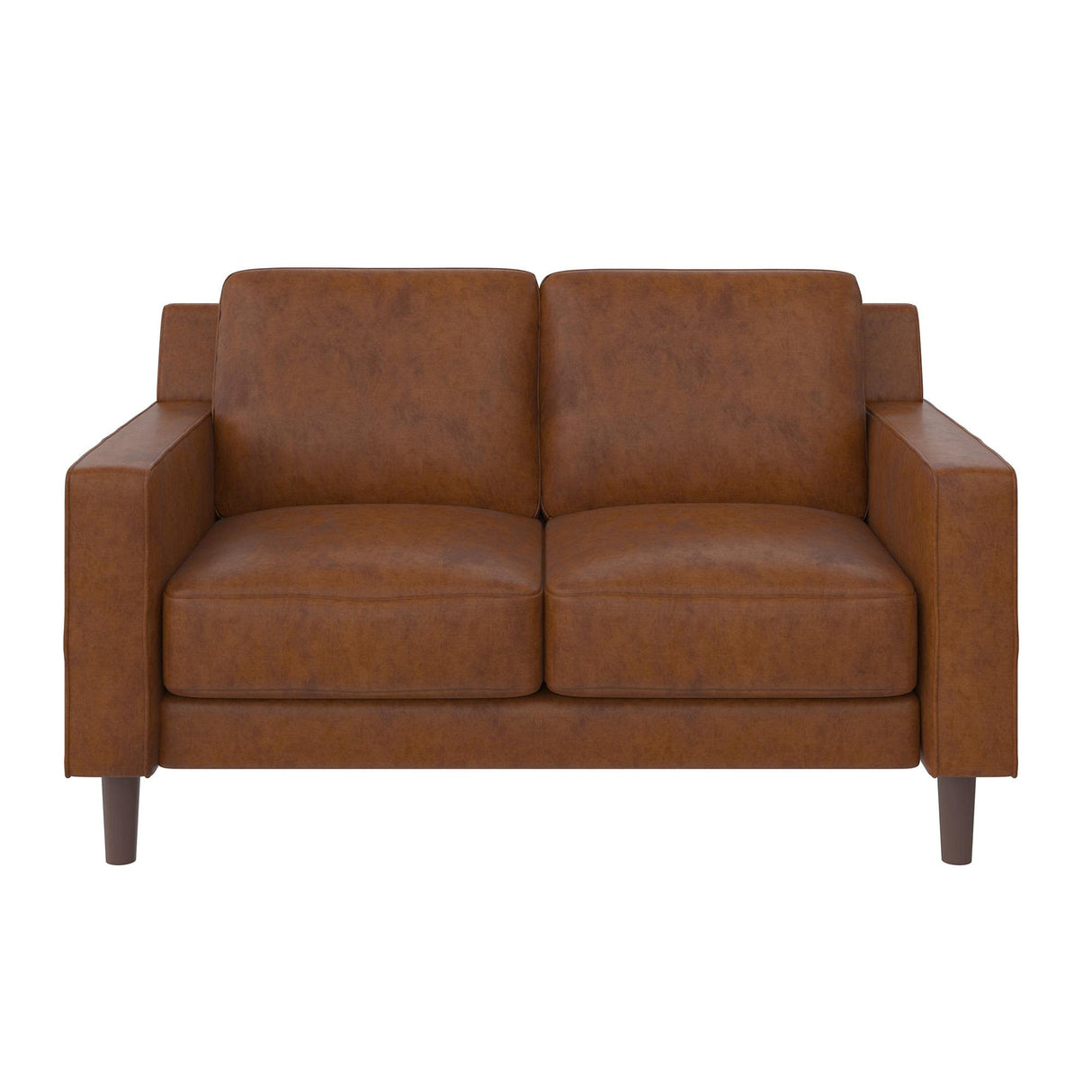 Brienne Loveseat 2 Seater Sofa, Camel Faux Leather
