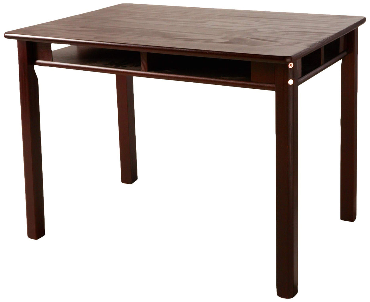 Child's Rectangular Table with Shelves and 2 Chairs, Espresso Finish